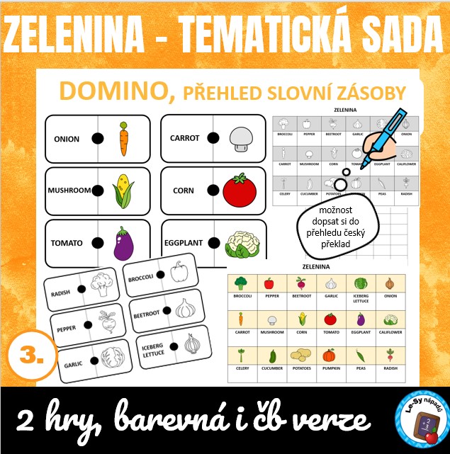 AJ Obrázkové domino - zelenina | Lesy Nápadů.cz