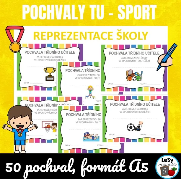 Pochvaly třídního učitele za sport