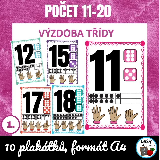 Počet 11 - 20 výukové plakáty