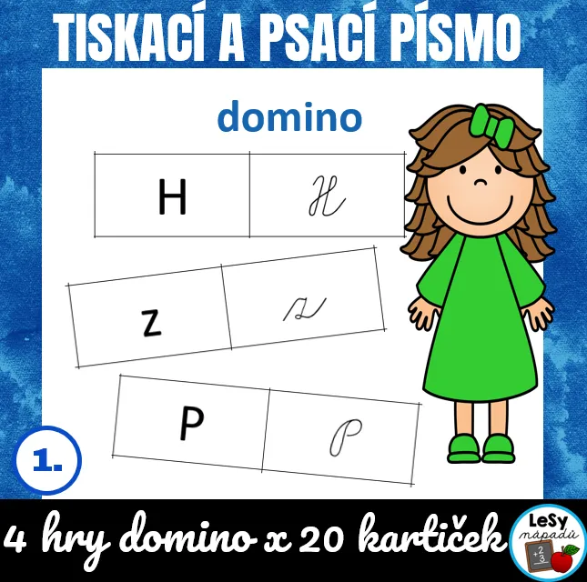 Tiskací a psací písmo - domino
