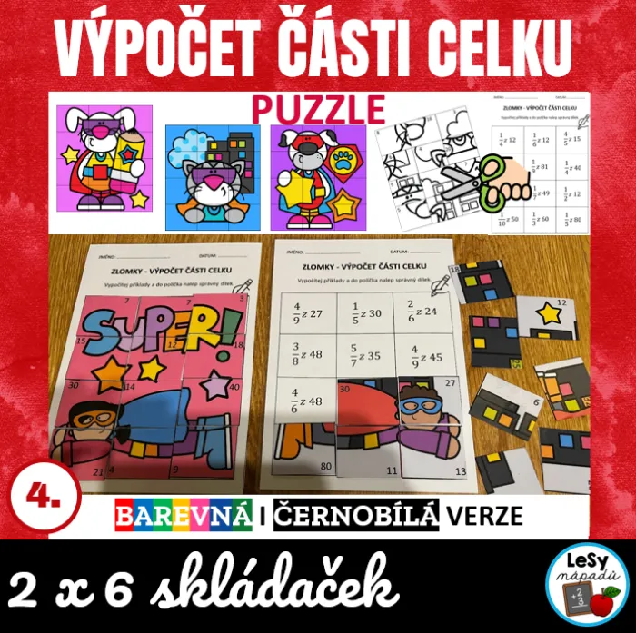 Výpočet části celku - puzzle