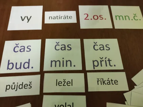 Materiál Jak na mluvnické kategorie - osoba, číslo, čas u sloves  použitý ve třídě
