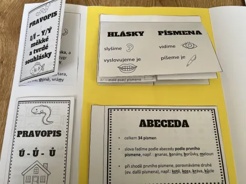 Materiál Lapbook pro druháky - český jazyk použitý ve třídě