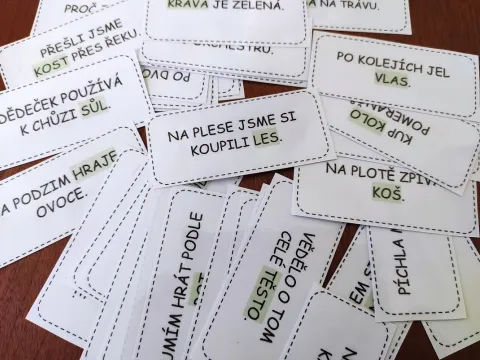 Materiál Na písmenku záleží - čtení s porozuměním použitý ve třídě