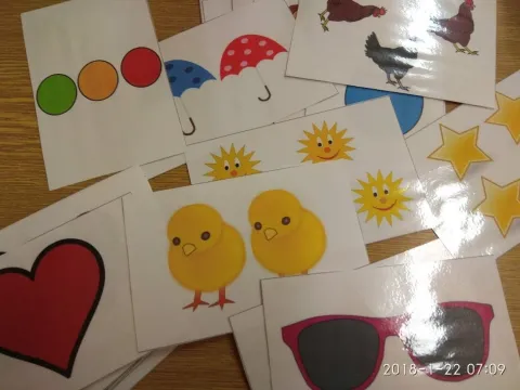 Materiál Počet do 5 s obrázky použitý ve třídě