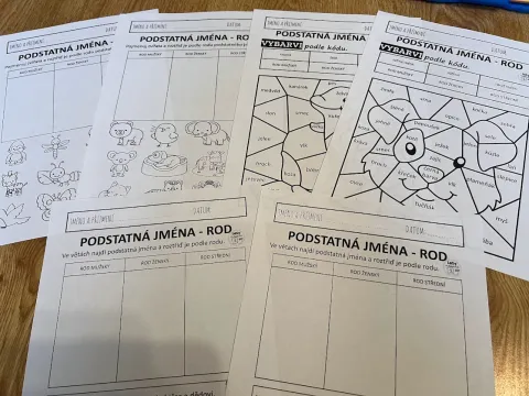Materiál Podstatná jména - rod podstatných jmen PL použitý ve třídě