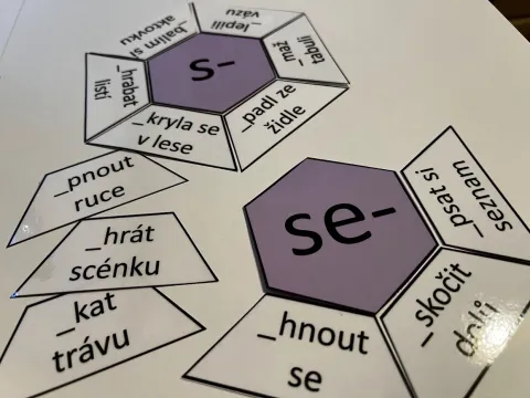 Materiál Předpony s, z, vz - hexagony použitý ve třídě