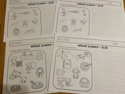 Materiál SADA - pátračka, měkké a tvrdé slabiky použitý ve třídě