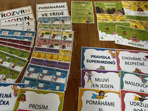 Materiál SADA - superhrdinové použitý ve třídě