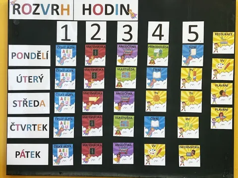 Materiál Superhrdinové - rozvrh hodin použitý ve třídě