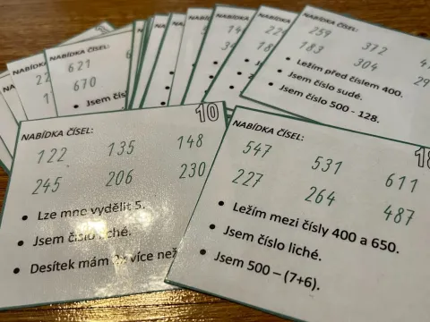 Materiál Tajemné číslo - 3. ročník použitý ve třídě