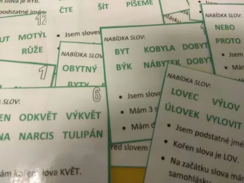 Materiál Tajemné slovo - 3. ročník použitý ve třídě