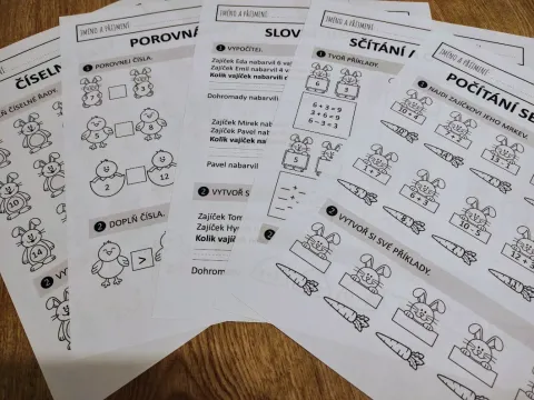 Materiál Velikonoční počítání do 15 PL použitý ve třídě