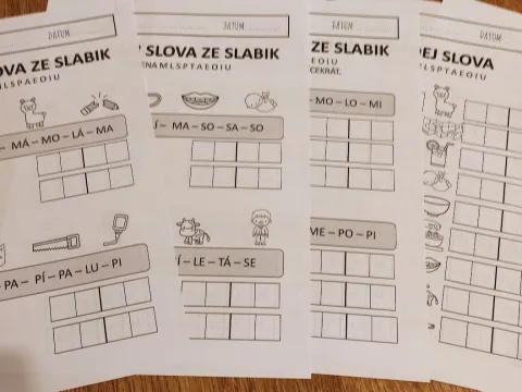 Materiál ŽA Mřížky - zápis slov použitý ve třídě