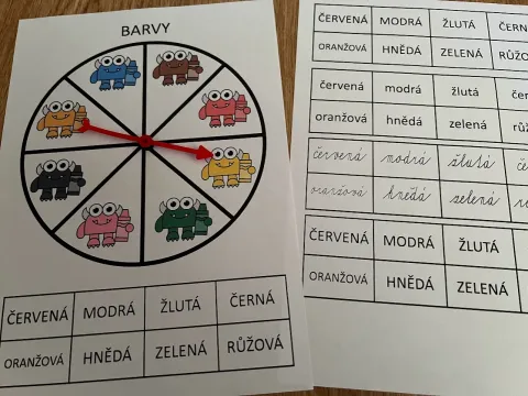 Materiál Zatoč, říkej, přikládej - barvy použitý ve třídě