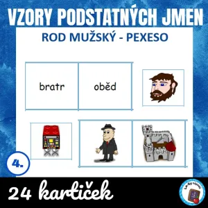 Vzory podst jmen, rod mužský - pexeso