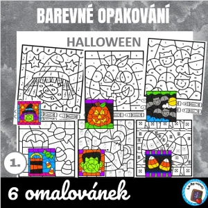 Halloween - omalovánky podle kódů