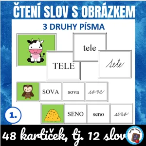 Čtení slov s obrázkem - zdarma