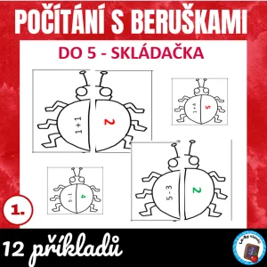 Počítání s beruškami do 5 - skládačka - zdarma