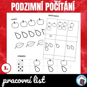 Podzimní počítání - pracovní list - zdarma