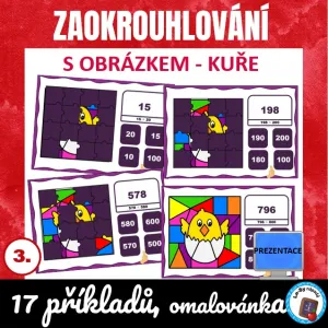 Zaokrouhlování na desítky s obrázkem