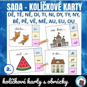 SADA - kolíčkové karty s psacím písmem