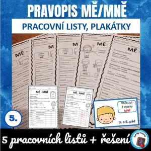Tvary zájmena já (mě/mně) - pracovní listy