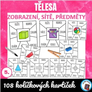 Tělesa - kolíčkové kartičky