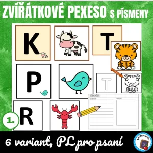 Zvířátkové pexeso s písmeny