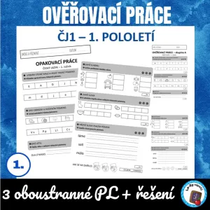 Ověřovací práce ČJ 1 - 1. pololeetí