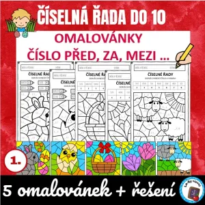 Číselná řada do 10 s omalovánkou