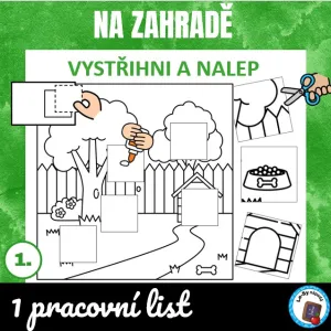 Na zahradě - vystřihni a nalep, zdarma