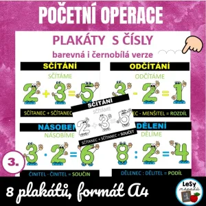 Početní operace - plakáty s čísly