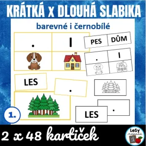 Krátká nebo dlouhá slabika s obrázky