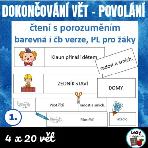Povolání - dokončování vět
