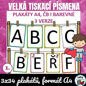 Velká tiskací písmena - plakáty, formát A4