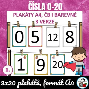 Čísla 0-20 - plakáty