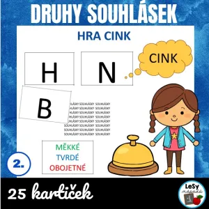 Druhy souhlásek - hra CINK 