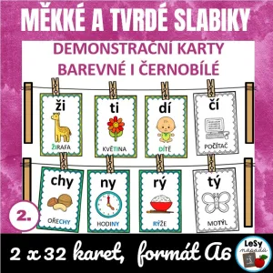 Měkké a tvrdé slabiky - demonstrační karty