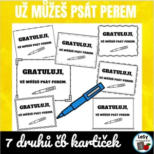 Už můžeš psát perem - čb kartičky