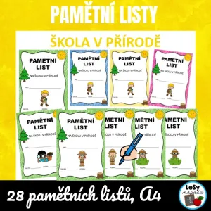 Pamětní list - škola v přírodě