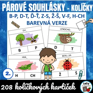 Párové souhlásky - barevné kolíčkovky 