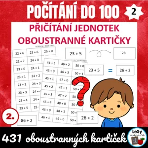 Počítání do 100 - oboustranné kartičky 2 (přičítání jednotek)