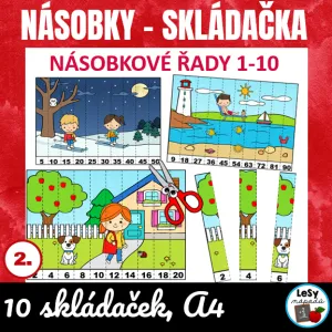 Násobky - skládačka, roční období