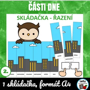 Části dne - skládačka, zdarma