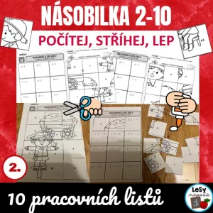 Násobení - počítej, stříhej, lep