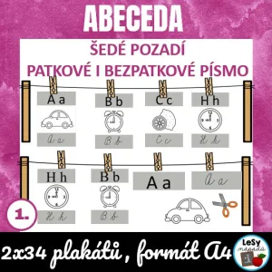 Písmena abecedy - šedé pozadí