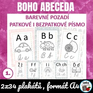 Boho pastelová abeceda