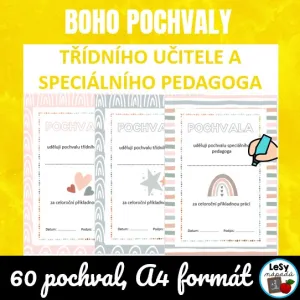 Boho pochvaly učitele a speciálního pedagoga