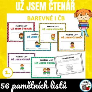 Pamětní list - už jsem čtenář